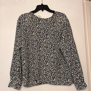 Vintage Ann Taylor Black and White Silk Top size 8